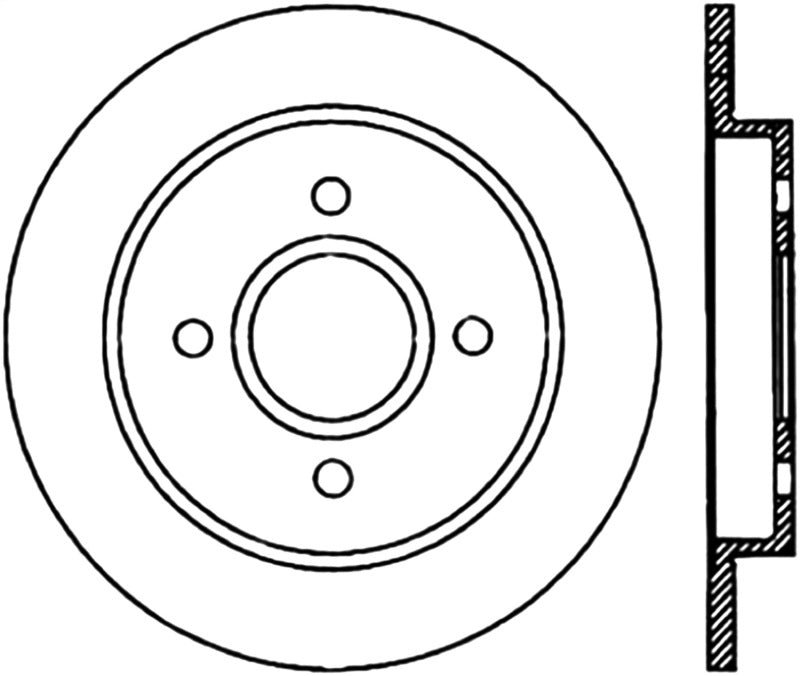 Rotor cryogénique arrière gauche fendu StopTech Power Slot 14-19 Ford Fiesta / 01-07 Ford Focus