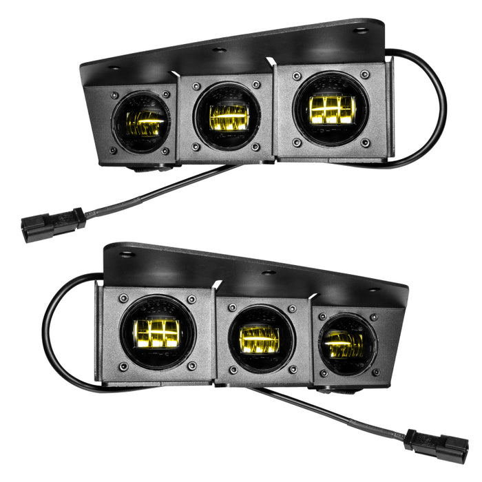 Kit de feux antibrouillard à triple LED ORACLE Lighting 21-22 pour Ford Bronco pour pare-chocs en acier - Jaune VOIR LA GARANTIE