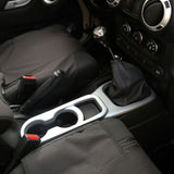 Console centrale argentée pour Jeep Wrangler JK Rugged Ridge 11-18 avec transmission manuelle
