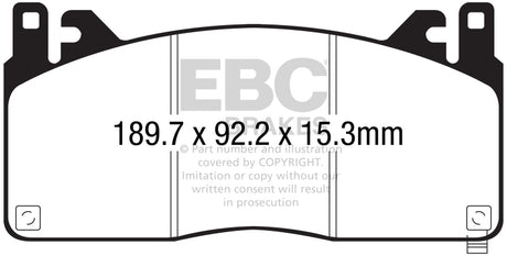 Plaquettes de frein avant EBC 2015+ Ford Mustang GT350 Bluestuff
