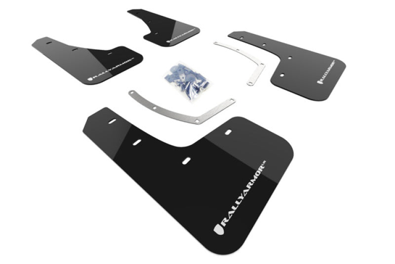 Rally Armor 18-25 Subaru Ascent Black UR Mud Flap w/White Logo