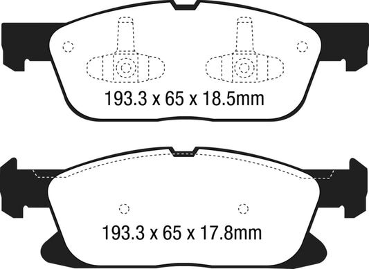 EBC 15+ Ford Edge 2.0 Turbo FWD Redstuff Front Brake Pads