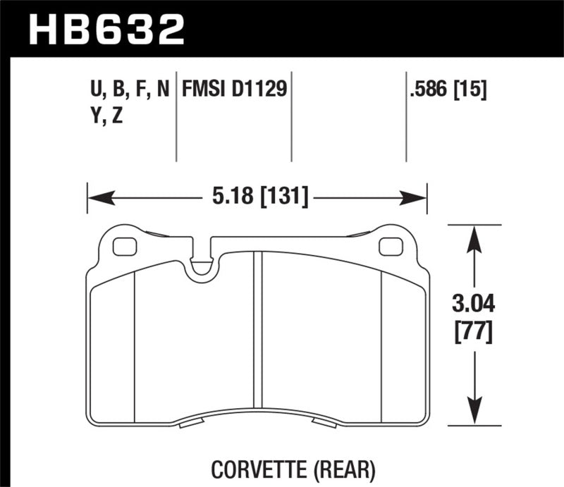 Hawk 06-10 VW Touareg Avant / 09-11 Corvette Z06/ZR-1 (avec pack de freins en carbone-céramique et rotor en fer)