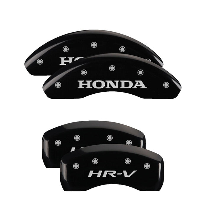 MGP 4 Caliper Covers Engraved Front Honda Engraved Rear HR-V Black finish silver ch