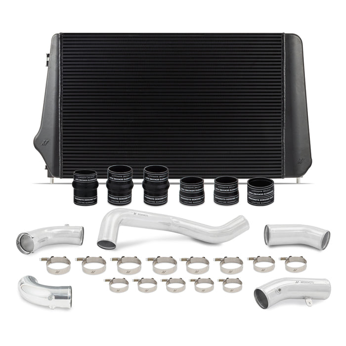 Kit de refroidisseur intermédiaire Duramax Mishimoto 17-19 GM L5P - Noir avec tuyaux polis