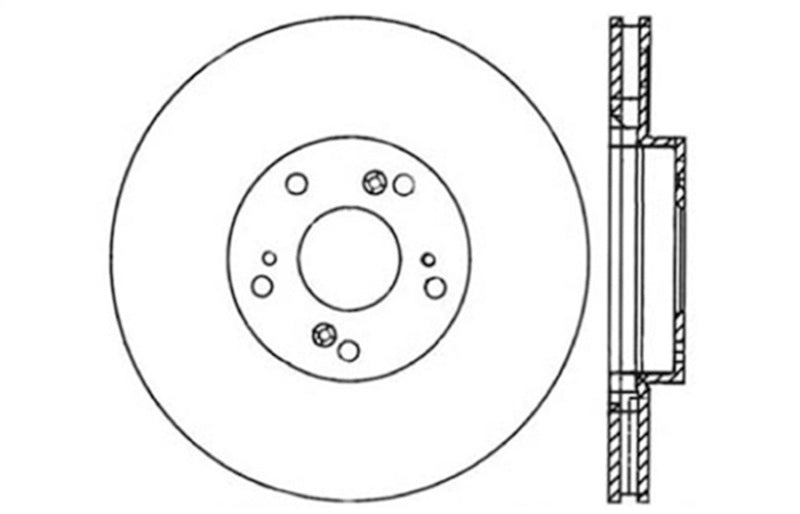 Rotor avant droit percé en croix pour Honda Civic Si 06-08 StopTech