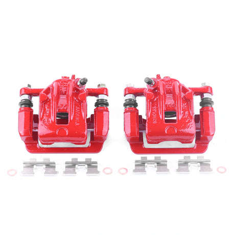 Étriers arrière rouges Power Stop 05-09 Hyundai Tucson avec supports - Paire