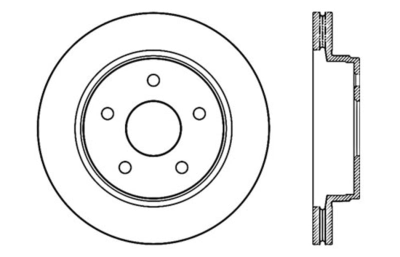 Rotor avant gauche rainuré et percé StopTech pour Dodge Durango 04-06 / Ram 1500 02-10 (sauf Mega Cab)