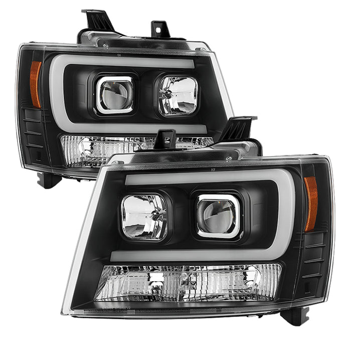 Phares de projecteur Spyder 07-14 Chevy Suburban/1500/2500/Tahoe V2 noirs PRO-YD-CSUB07V2-DRL-BK