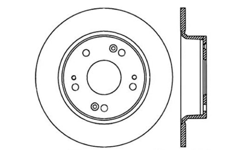 Rotor arrière droit fendu et percé StopTech 04-08 Acura TSX / 03-07 Honda Accord SportStop