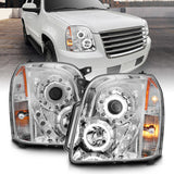 Phares de projecteur ANZO 2007-2014 Gmc Yukon avec halo chromé (CCFL)