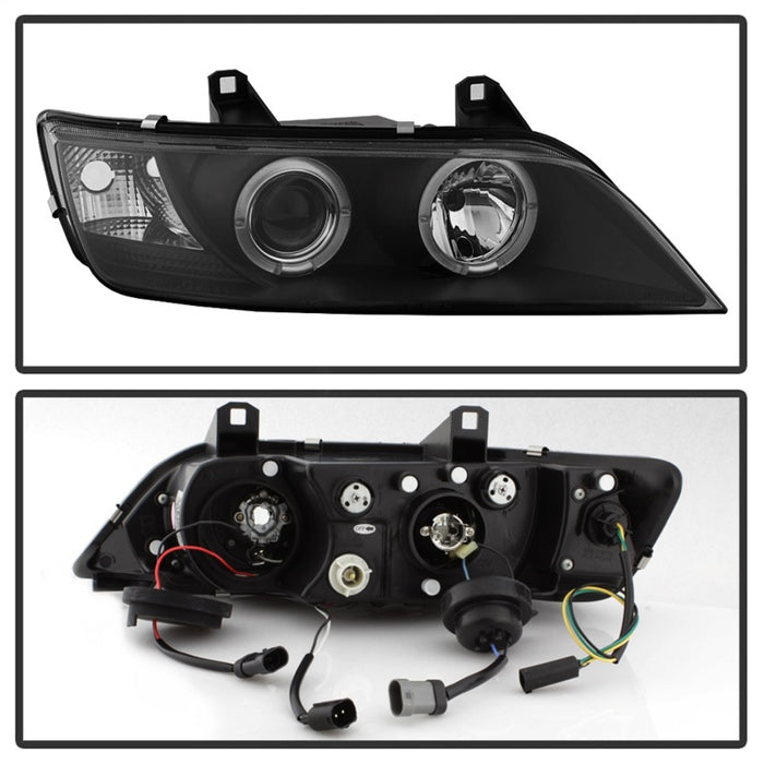 Phares de projecteur Spyder BMW Z3 96-02 LED Halo Noir Haut H1 Bas H1 PRO-YD-BMWZ396-HL-BK