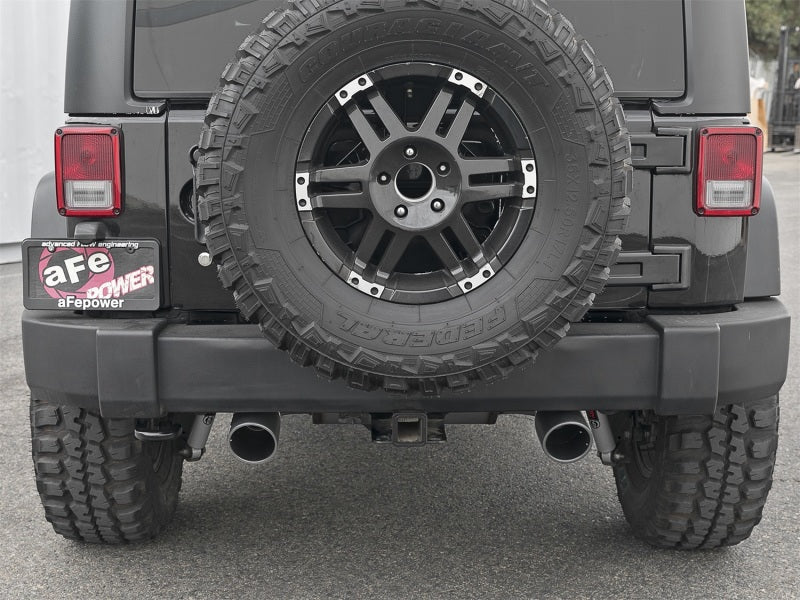 Échappement arrière Cat-Back aFe Rebel Series 2,5 pouces 409 SS avec embouts noirs 2007+ Jeep Wrangler (JK) V6 3,6 L/3,8 L
