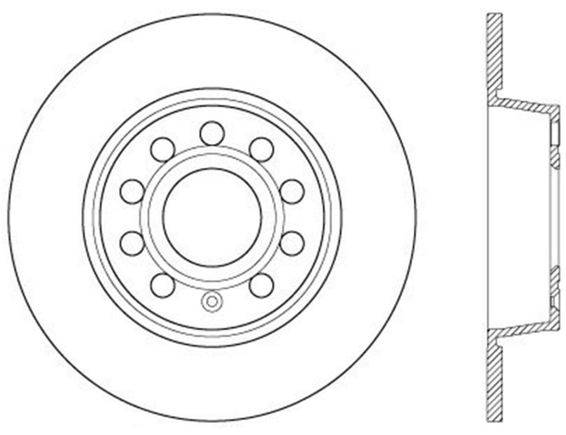 Rotor fendu arrière droit StopTech 06-10 Audi A3/08-10 TT / 06-09 VW GTI Mk V Cryo-Stop