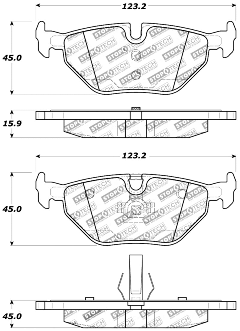 Plaquettes de frein arrière StopTech Performance 01-02 BMW Z3 / 03-09 Z4 / 10/90-07 Série 3 / 99-09 Saab 9-5