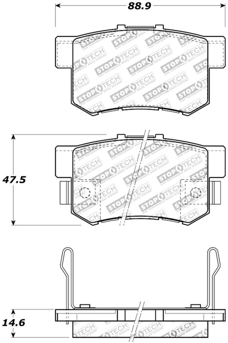 Plaquettes de frein arrière StopTech Performance pour Honda Accord EX/EX-L Coupé 08-10 / LX/LX-P/LX+ Berline 08-10