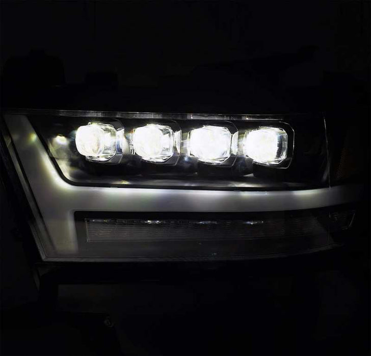 Phares à LED AlphaRex 19-20 Ram 1500HD NOVA de style planche chromés avec éclairage actif/signal séquentiel/DRL