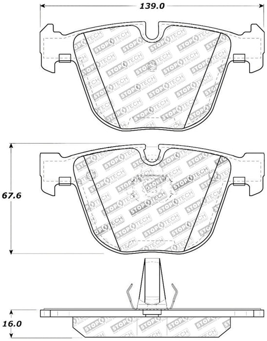 Plaquettes de frein arrière StopTech Street Touring 06-09 BMW M5 E60 / 07-09 M6 E63/E63