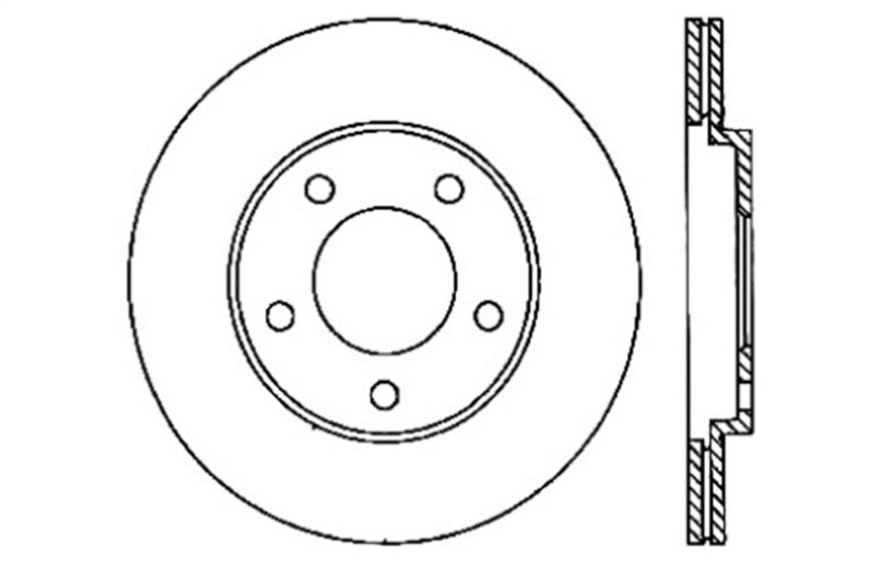 StopTech 05-10 Ford Mustang V6/4.0L / GT V8/4.6L Cross Drilled Left Rear Rotor