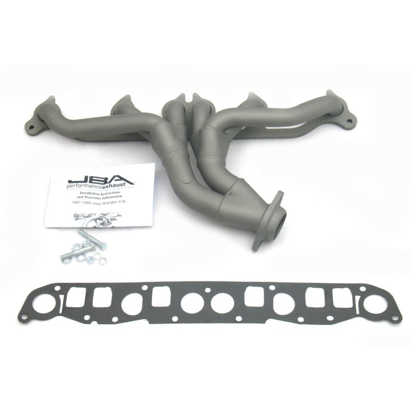 JBA 91-99 Jeep 4.0L 1-1/2in Primary Ti Ctd Cat4Ward Header