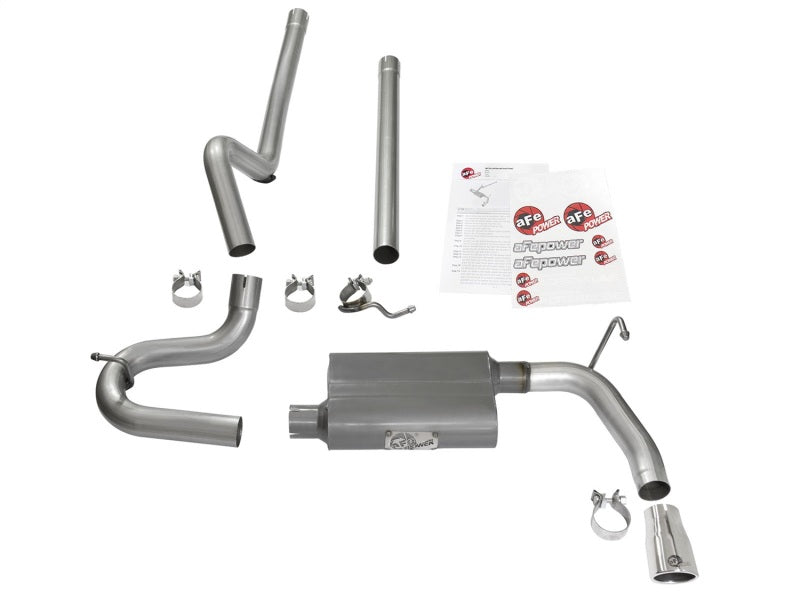 aFe Scorpion 2-1/2in Aluminized Steel Cat Back Exhaust 07-17 Jeep Wrangler V6-3.6/3.8L (4 Dr)