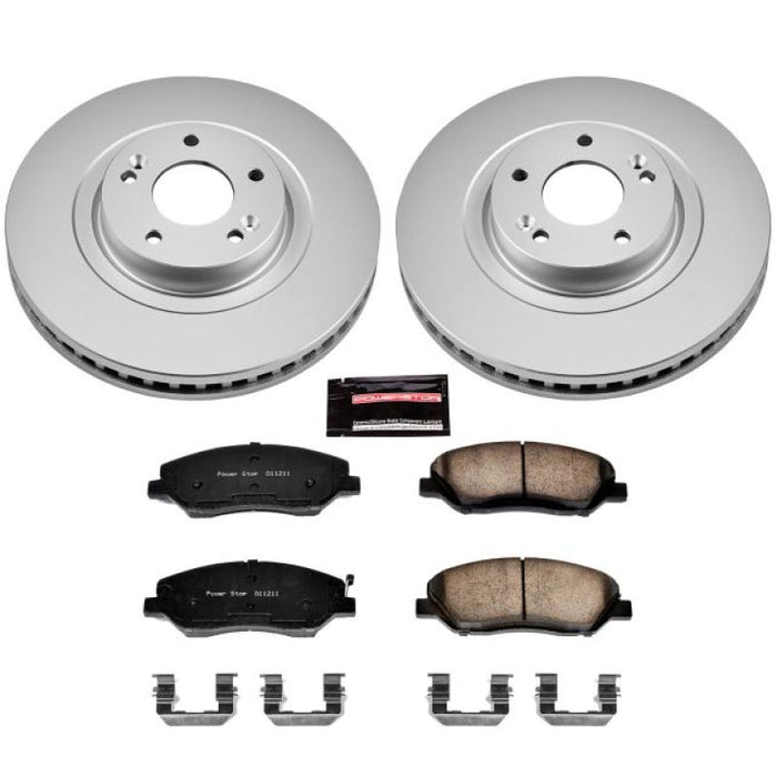 Power Stop 13-16 Hyundai Santa Fe Front Z17 Evolution Geomet Coated Brake Kit