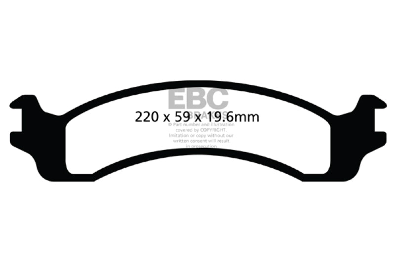 EBC 00-02 Dodge Ram 2500 Pick-up 5.2 2WD (plaquette avec capteur d'usure) Plaquettes de frein avant Greenstuff