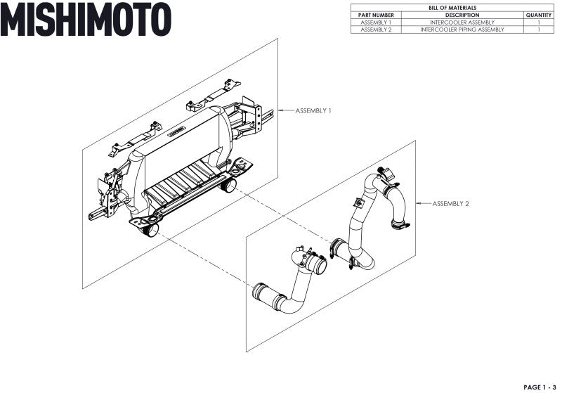 Kit de montage surélevé Mishimoto 21+ Bronco 2,3 L avec tuyaux SL Core P