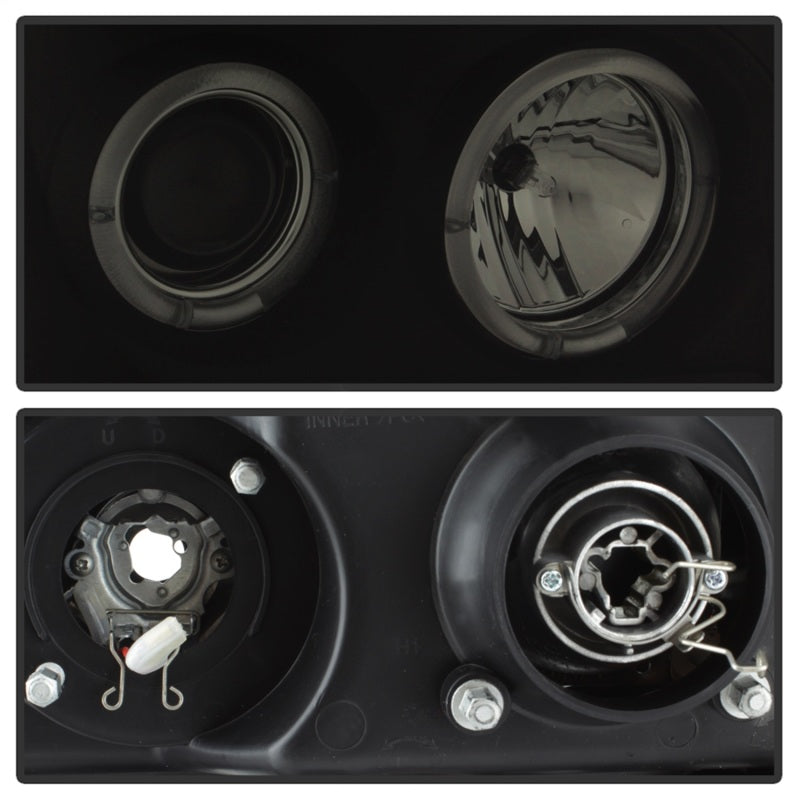 Phares de projecteur Spyder GMC Sierra 1500/2500 07-13 LED Halo- LED Blk Smke PRO-YD-GS07-HL-BSM