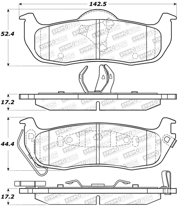 Plaquettes de frein sport StopTech avec cales et matériel - Avant