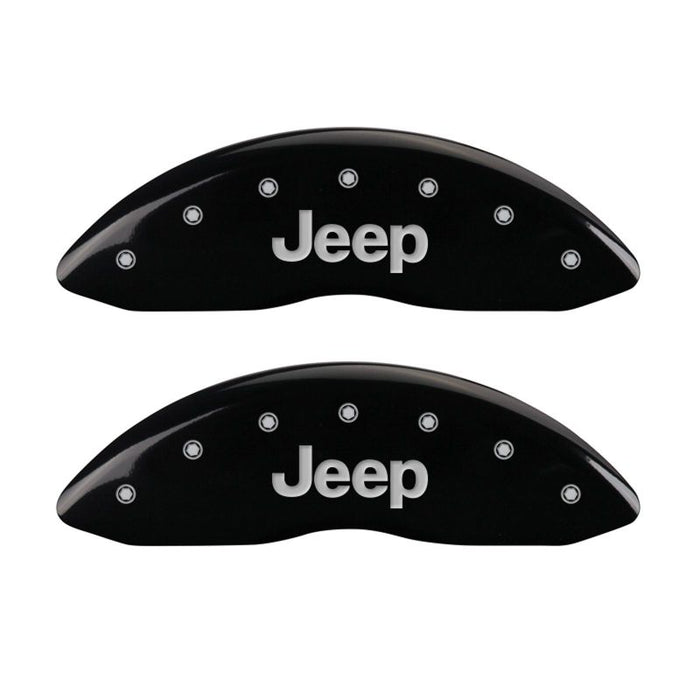 Couvre-étriers MGP 4 gravés à l'avant JEEP Logo de calandre JEEP gravé à l'arrière Finition noire argent ch