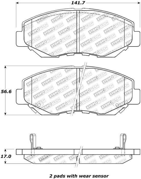 Plaquettes de frein avant StopTech Street Touring 03-10 Honda Accord / 02-06 CR-V