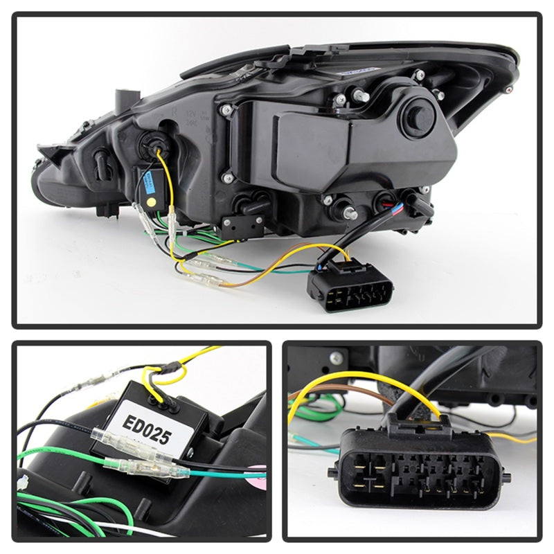 Phares de projecteur Spyder Lexus IS 250/350 2006-2010 DRL Noir PRO-YD-LIS06-DRL-BK