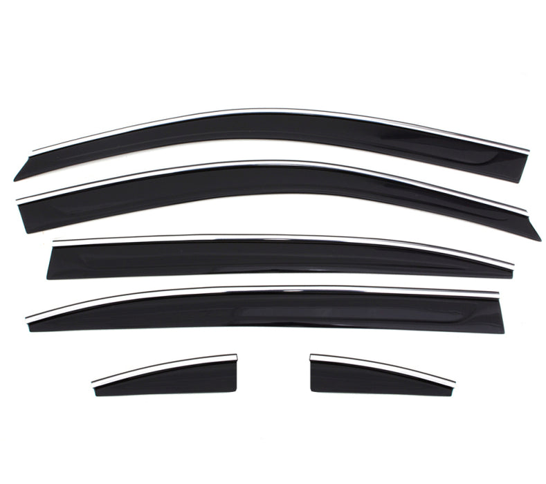 Déflecteurs à profil bas AVS 07-11 Honda CR-V Ventvisor 6 pièces - Fumé avec garniture chromée