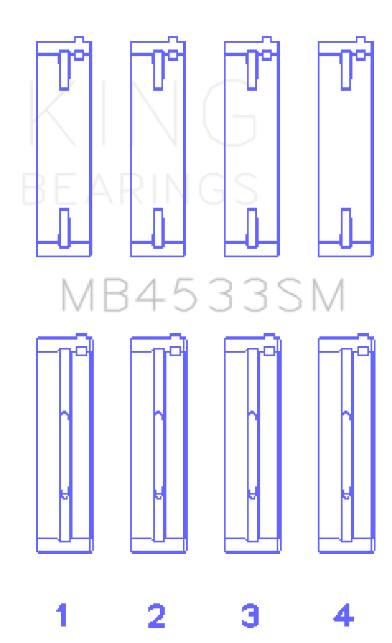 King Engine Bearings Audi 2.1L/2.2L 10V/20V 5cyl Turbo (Size 0.50 Oversized) Main Bearing Set
