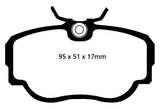 Plaquettes de frein avant EBC 83-85 pour BMW 318 1.8 (E30) Yellowstuff