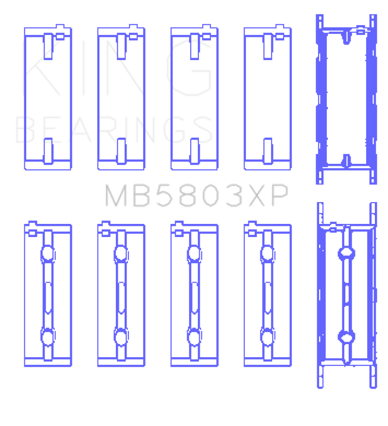 King BMW S65B40A (Size .026) Crankshaft Main Bearings Set of 5