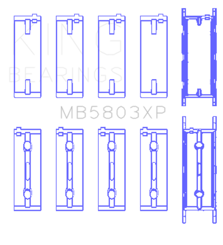 King Engine Bearings BMW S65B40A (Size .026) Crankshaft Main Bearings Set of 5