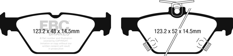 Plaquettes de frein arrière EBC Yellowstuff pour Subaru Legacy 15-17 / Subaru Outback 15-17