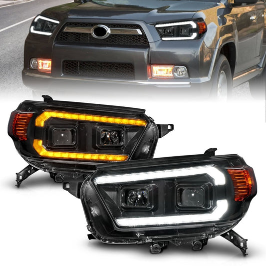 ANZO 10-13 Toyota 4Runner Projector Headlights - Black