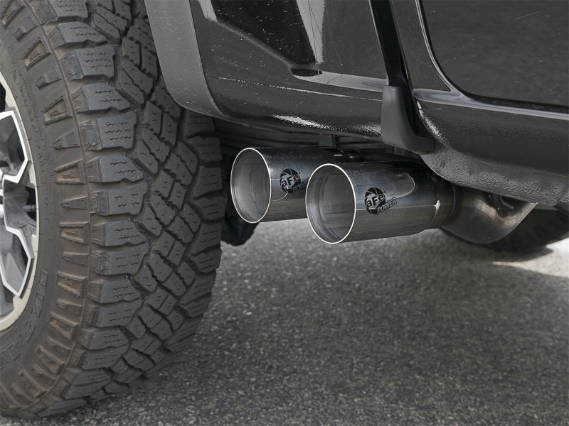 aFe Rebel Series CB 3 pouces Sortie latérale centrale SS Échappement avec embouts polis 15-17 Chevy Colorado / GMC Canyon