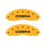 MGP 4 Caliper Covers Engraved Front & Rear Cobra Yellow Finish Black Char 2003 Ford Mustang