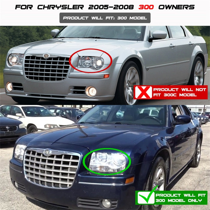 Phares de projecteur Spyder Chrysler 300 05-08 LED Halo LED Smke (non inclus) PRO-YD-C305-HL-SM