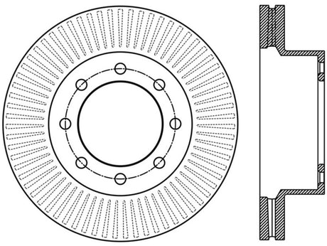 Rotor fendu avant droit StopTech Power Slot 12-15 Ford F-250/F-350