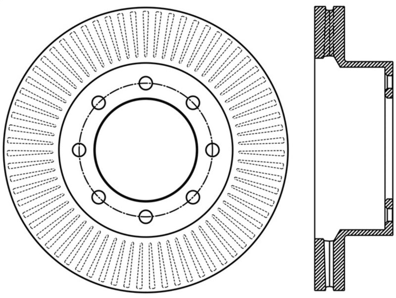 Rotor fendu avant droit StopTech Power Slot 12-15 Ford F-250/F-350