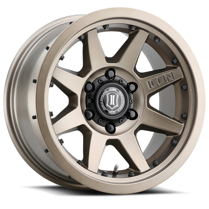 Roue ICON Rebound Pro 17x8,5 6x5,5 25 mm de déport 5,75 pouces BS 95,1 mm d'alésage en bronze