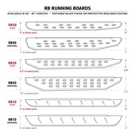 Marchepieds Go Rhino RB10 - Doublure de caisse - 48 po