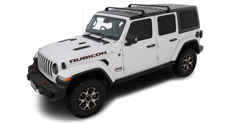 Barres de toit Rhino-Rack 07-22 pour Jeep Wrangler JK/JL 4 portes Hard Top Vortex SG 2 barres - Noir