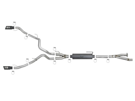 Échappement Cat-Back aFe MACH Force-Xp 3 po à 3 1/2 po 304 SS avec embout noir 17-18 Ford F-150 Raptor V6 3,5 L