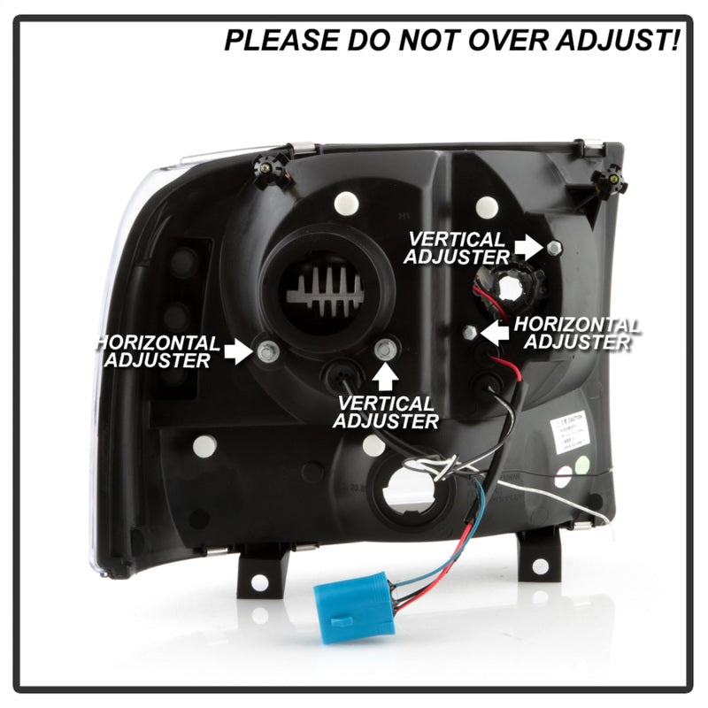 Phares à LED Spyder Ford F-250 99-04/Excursion 00-04 1 pièce - Noir PRO-YD-FF25099V2PL-BK